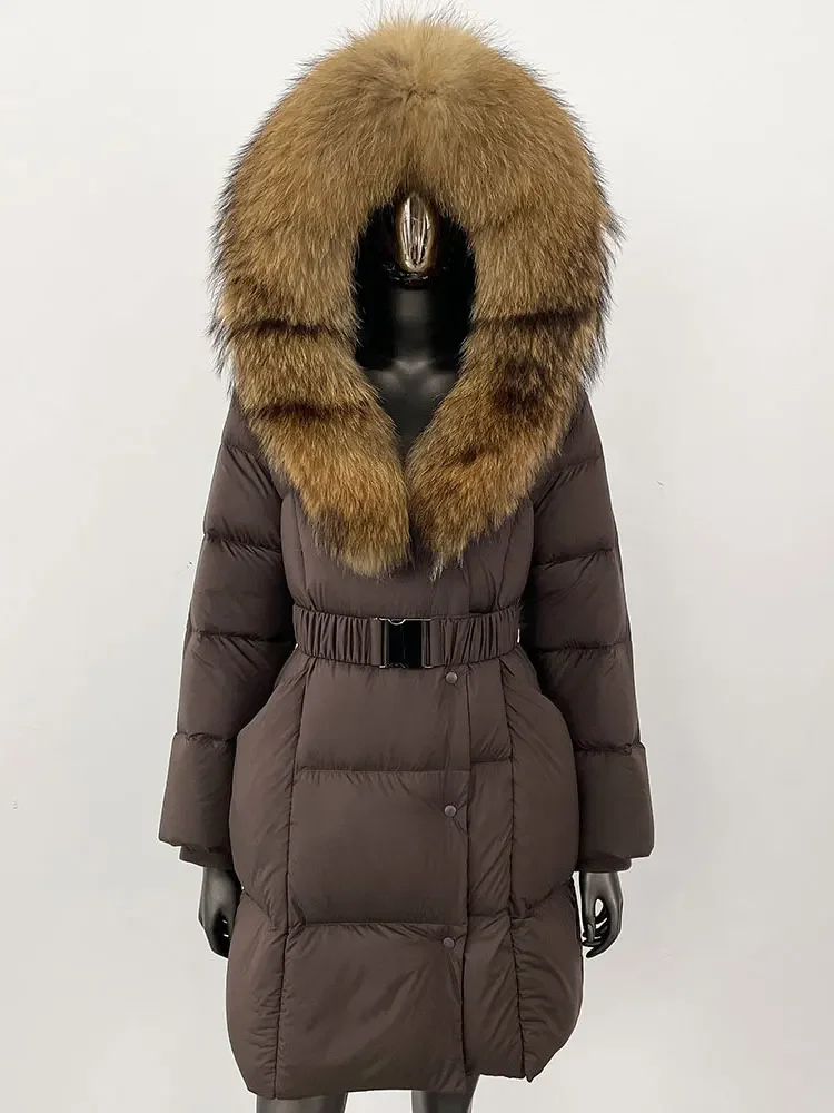 جديد إمرأة معطف الفرو الحقيقي الأبيض بطة أسفل معطف الشتاء مقنعين الكشمير المعتاد السيدات ملابس خارجية سترة فرو الثعلب الطبيعي #3