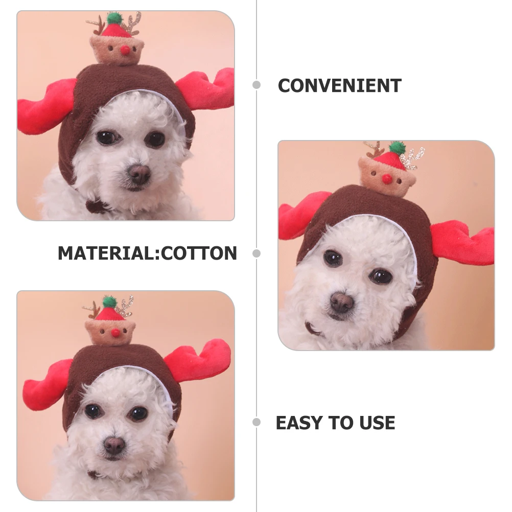 

Pet Headwear 16-27cm Neck Cartoon Hat Puppy Costume Cap Elk Xmas Dog Cat Accessory Party Photogenic Pet Supplies