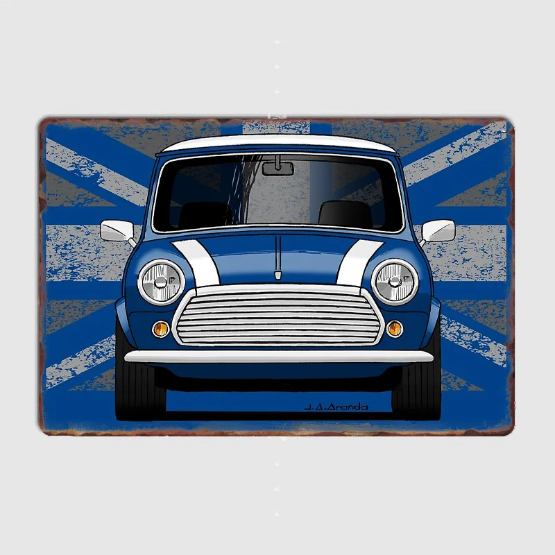 

Classic British public utilities Compact Car Retro Metal Poster Sign Garage Club Indoor Wall Room Decoration Home Decor
