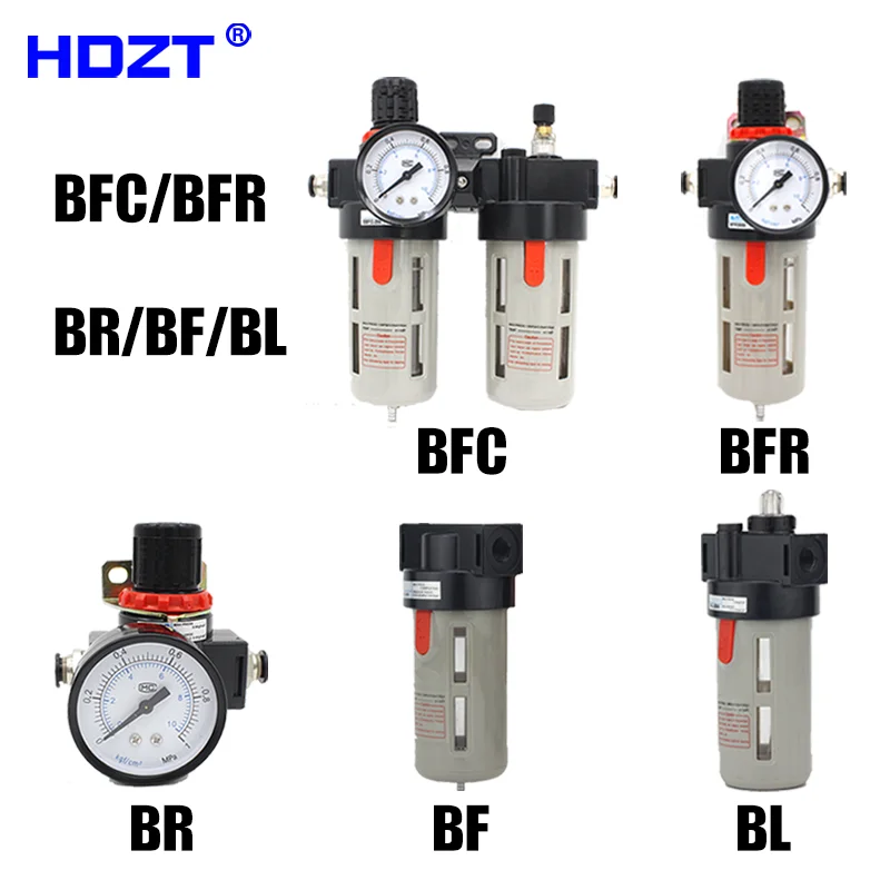 

BFC2000 3000 4000 Pneumatic FRL Filter Regulator Lubricator Air Source Treatment Unit 1/4" 3/8" 1/2" Oil Water Separator