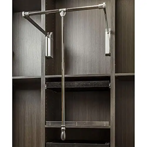Soft-Close Polished Chrome Expanding Heavy duty steel Tubing with Silver Plastic Housing, 45 lb Weight Rating (For 33”