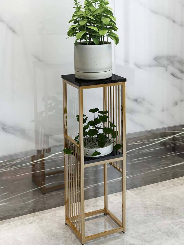 Green Radish Flower Stand with Flower Pots For Living Room Single Floor-standing Wrought Iron Luxury Shelf Golden Flower Stand