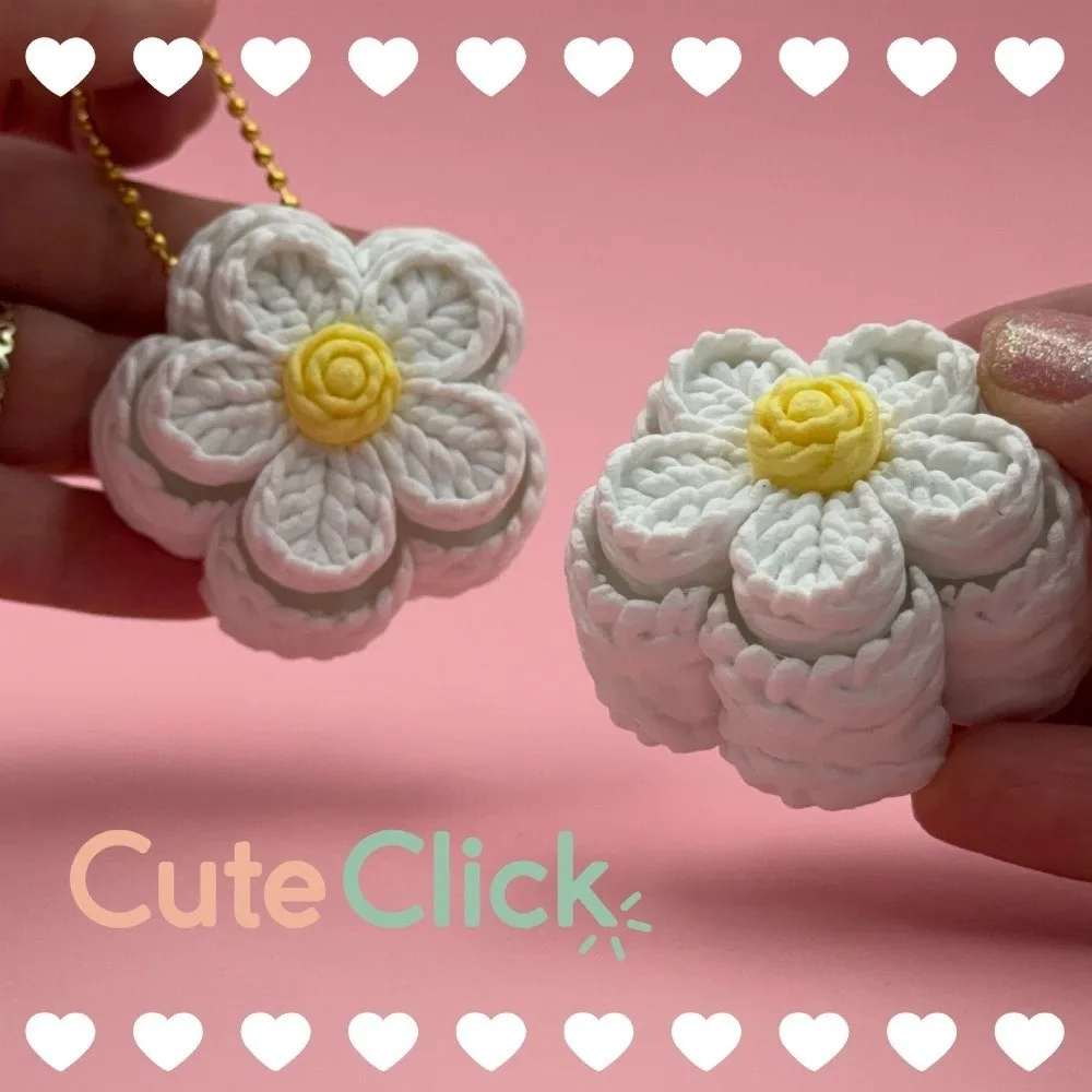 3D Print Flower Mechanical Clicker Keychain Clicker Mechanism Plastic Knit Texture Fidget Keychain Crisp Click Sound Simulation