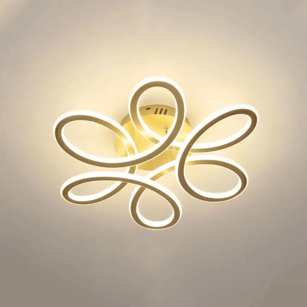 55cm LED Ceiling Lights Modern Petals Acrylic Semi Flush Mounted Ceiling Lighting Fixture for Bedroom Kitchen Hallway Office