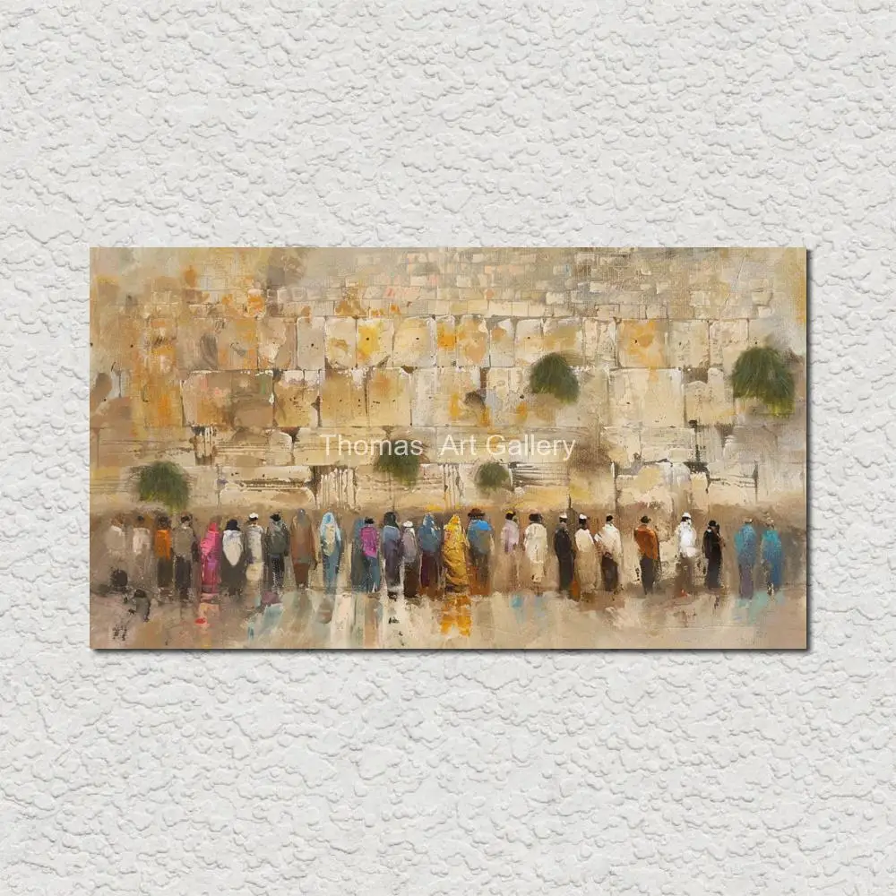 

Abstract Kotel Judaism Painting Jewish Canvas Poster Wailing Wall Jerusalem Printed Art Picture Modern Living Room Decor Large