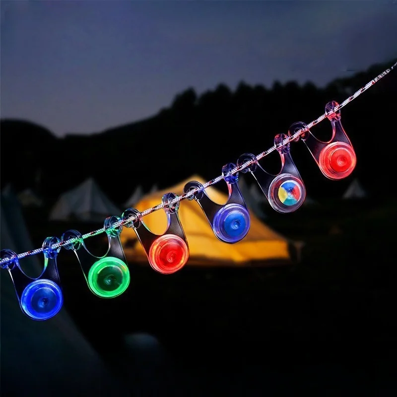 1PCS Outdoor Camping LED Warning Lights, Ambient Lights, High Brightness Tent Rope Hanging Lights, Silicone Camping Lights