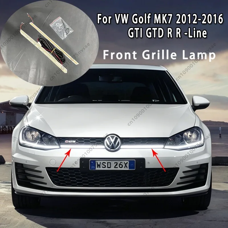 Für VW Golf MK7 GTI GTD Golf MK7 R-Line R 2012-2016 Frontgrill-Leuchten 2 Stück Tagfahrlicht Karosserie-Kit Tuning