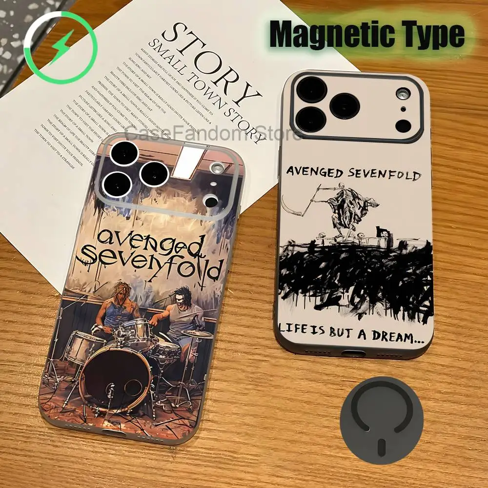 

Band A-Avenged S-Sevenfold For iPhone 17,16,15,14,13,12,11,Pro,Max,Plus Transparent gray Phone Case Magnetic Wireless Charging