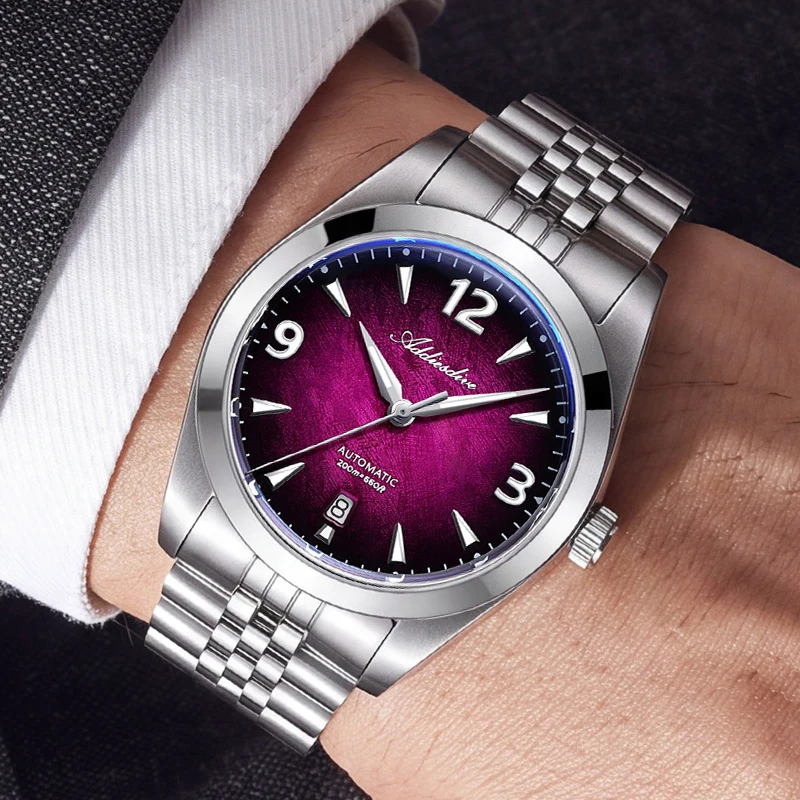 ADDIESDIVE Men's Luxury Dive Watch Automatic Mechanical Japan 8215 Sapphire Crystal 200M Waterproof BGW9 Luminous 39mm AD2560