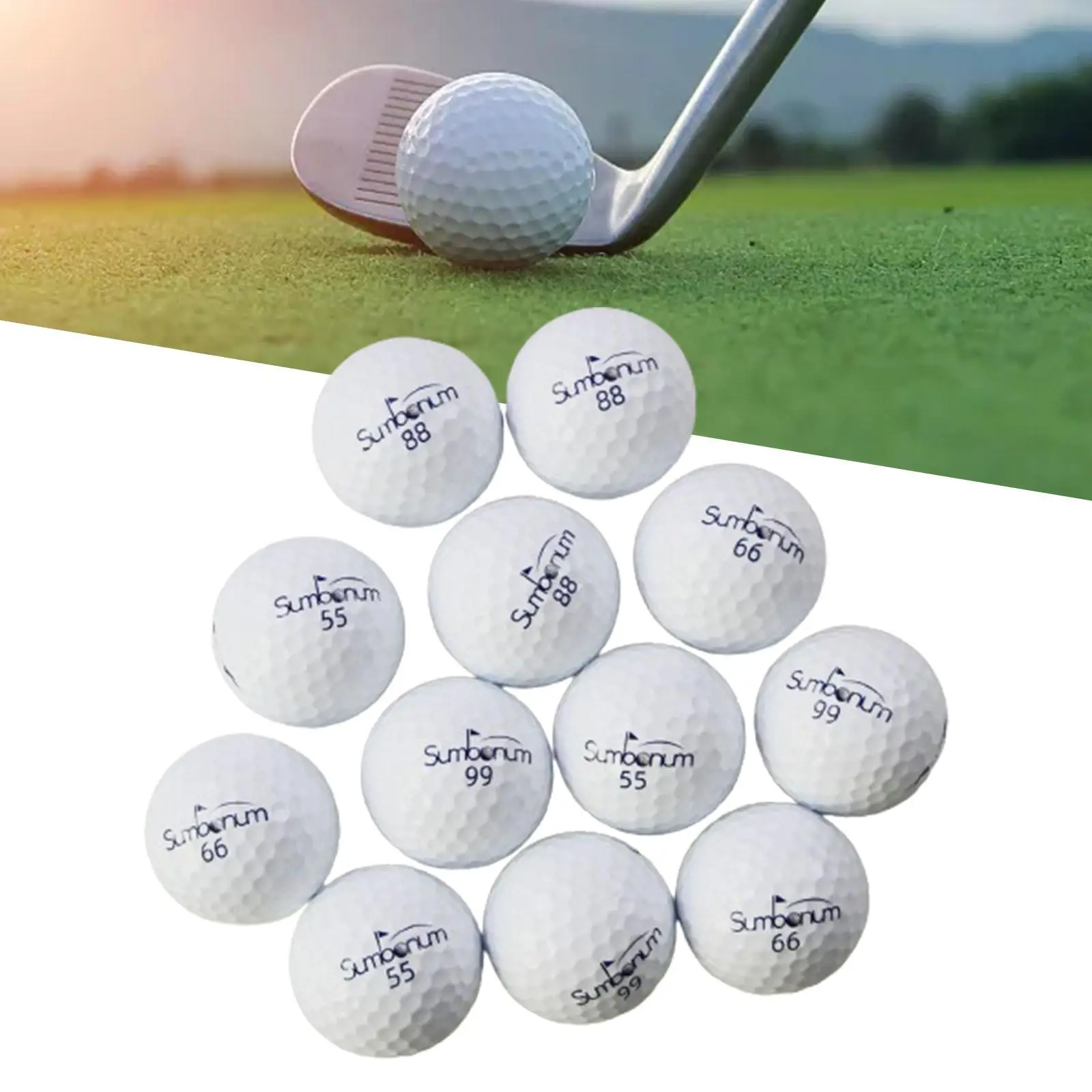 

12x Golf Balls for Competition Golf Practice Balls for Professionals Outdoor