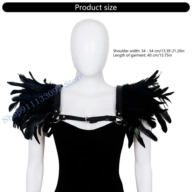 H9ED Shrug Shawl สำหรับผู้ใหญ่ผู้หญิงผู้ชายฮาโลวีนคอสเพลย์เครื่องแต่งกาย Punk Gothic Shrug ไหล่ห่อของขวัญ