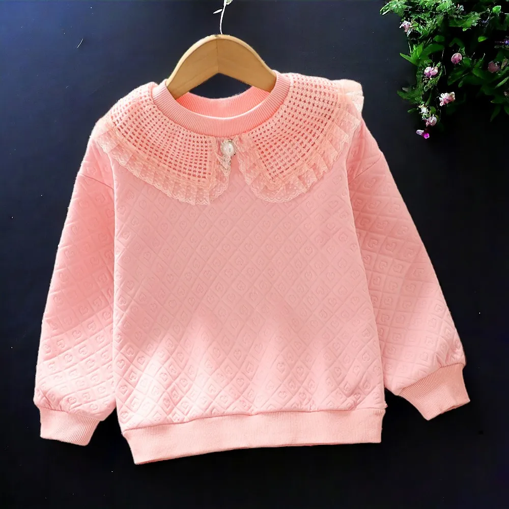 Kids Lace Sweatshirts for Girl Clothes Teens School Shirts Baby Outfits Tops Long Sleeve Children Clothes 5 7 8 9 10 12 13 Years