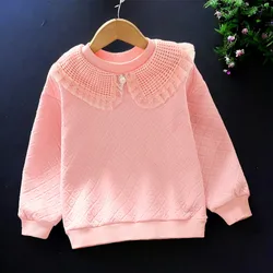 Kids Lace Sweatshirts for Girl Clothes Teens School Shirts Baby Outfits Tops Long Sleeve Children Clothes 5 7 8 9 10 12 13 Years