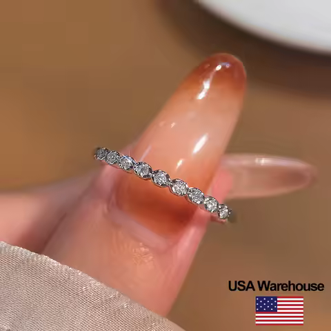 S925 Sterling Silver Real Moissanite Diamond Hexagonal Round Sparkling Ring for Women Daily Wear Anniversary Fine Jewelry