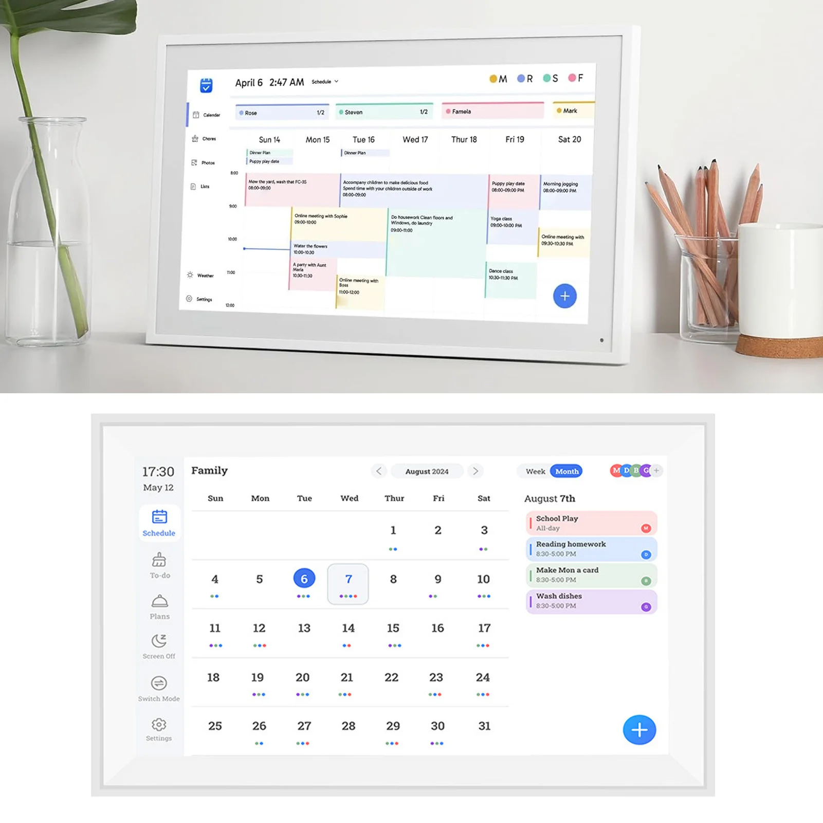 Digital Calendar 15.6 Inch Smart Digital Calendar 1080P Full HD Interactive Touchscreen Digital Calendar and Planner