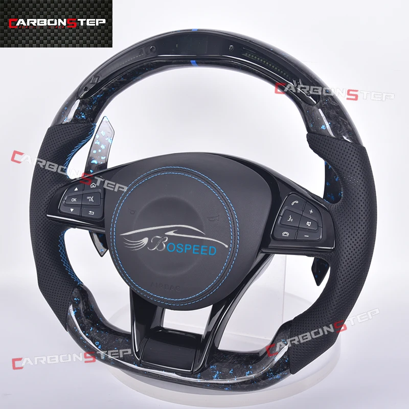 

Upgrade Leather Carbon Fiber Led Steering Wheel For Mercedes Benz W205 AMG W212 W213 CLA C300 GLE63 W220 W166 E53 45 W177 W176