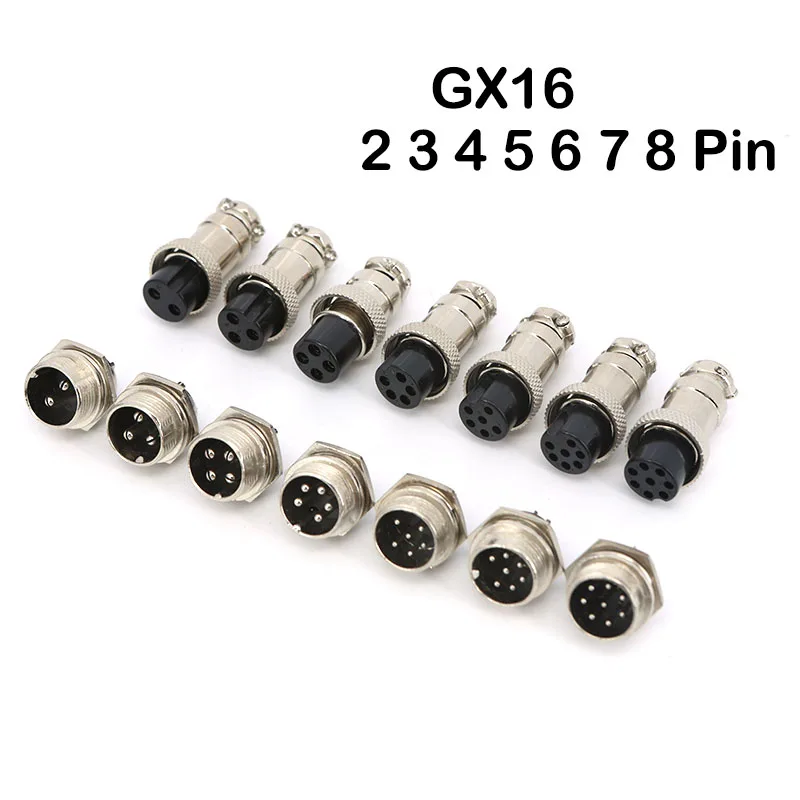 1/2/5 Set GX16 2 3 4 5 6 7 8 Pin core male female Docking Aviation Plug Socket Waterproof Circular Connector P1