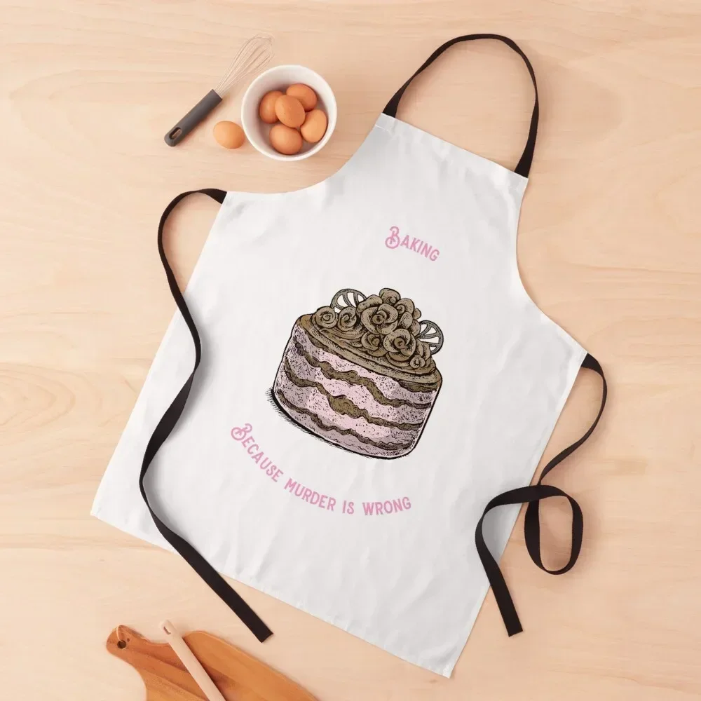 Baking, Because Murder is Wrong Apron Novelties Kitchen And Home Camping Kitchen Supplies Kitchen Utensils Apron