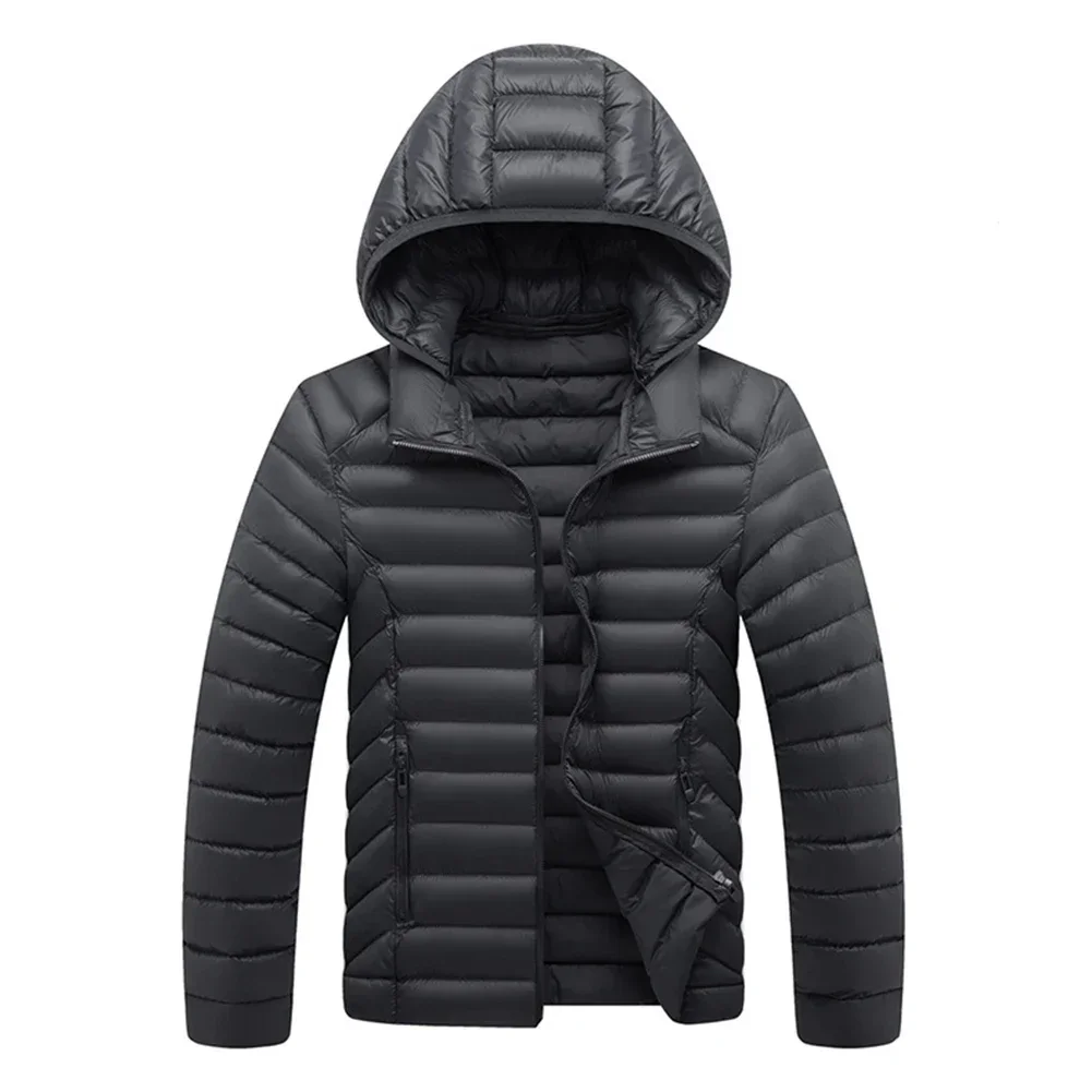 カジュアル アウター 取り外し可能なフード ブラック カジュアル フード付き パファー ジャケット カジュアル ジャケット 新品 状態 フード付き機能