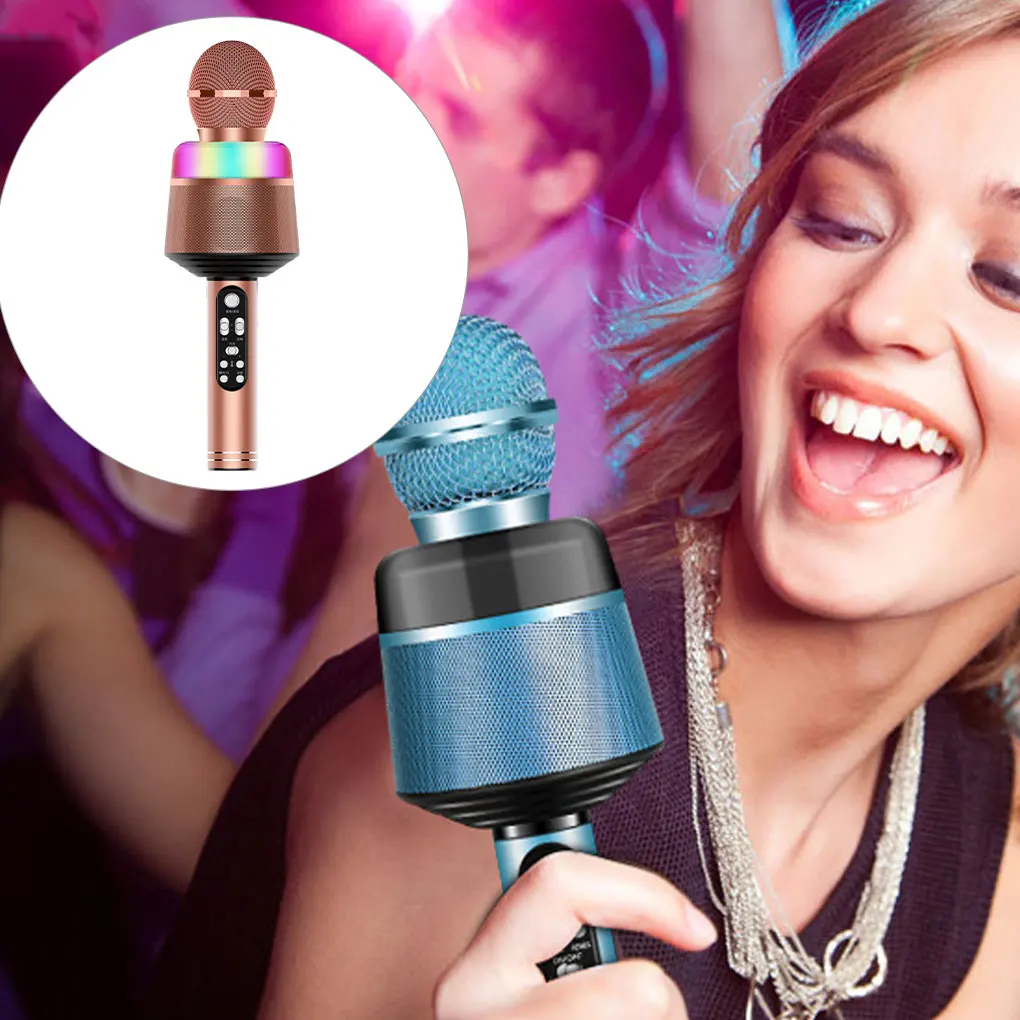Micrófono inalámbrico Altavoz Reproductor KTV Efecto de sonido Micrófono recargable