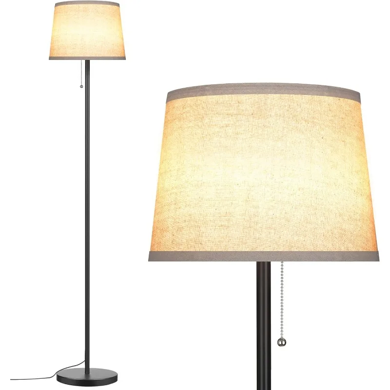 

Floor Lamp for Living Room, Modern Standing Lamps with Linen Shade, Simple Design Pole Lamps Tall Floor Lamp for Bedroom