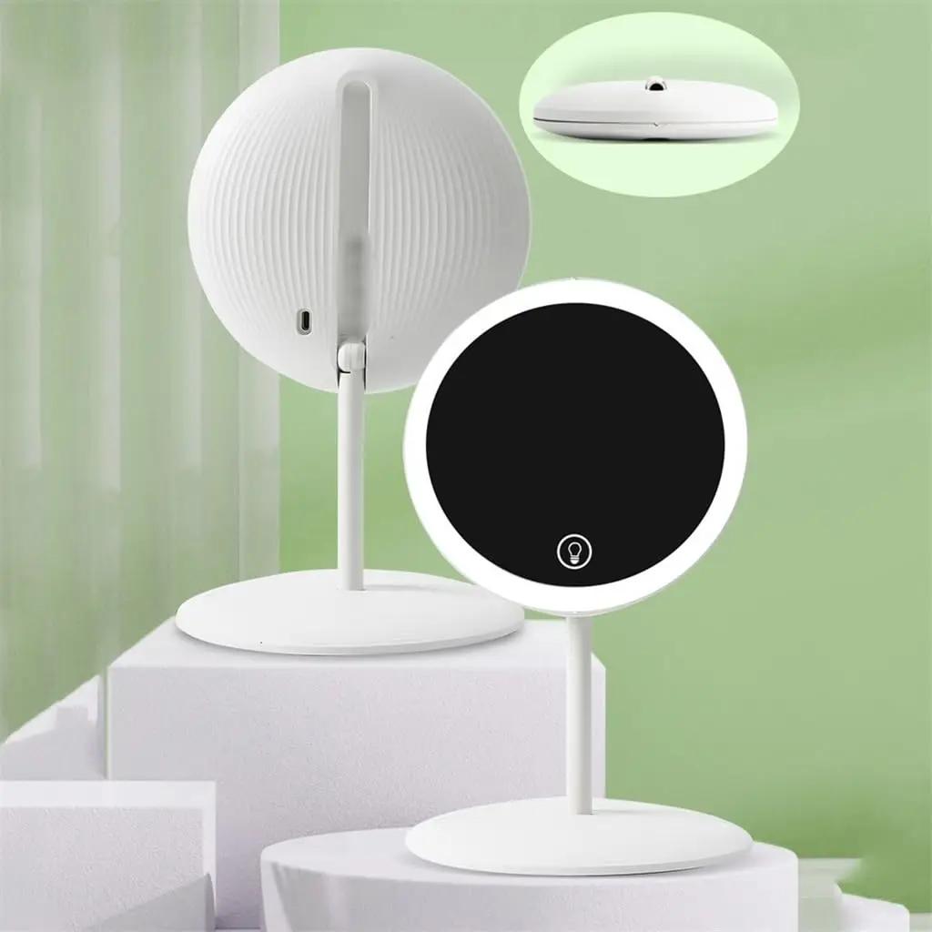 Make Up Mirror Foldable Design with Dimming Portable Vanity Mirror for Home Travel Business Light up Magnifying Mirror