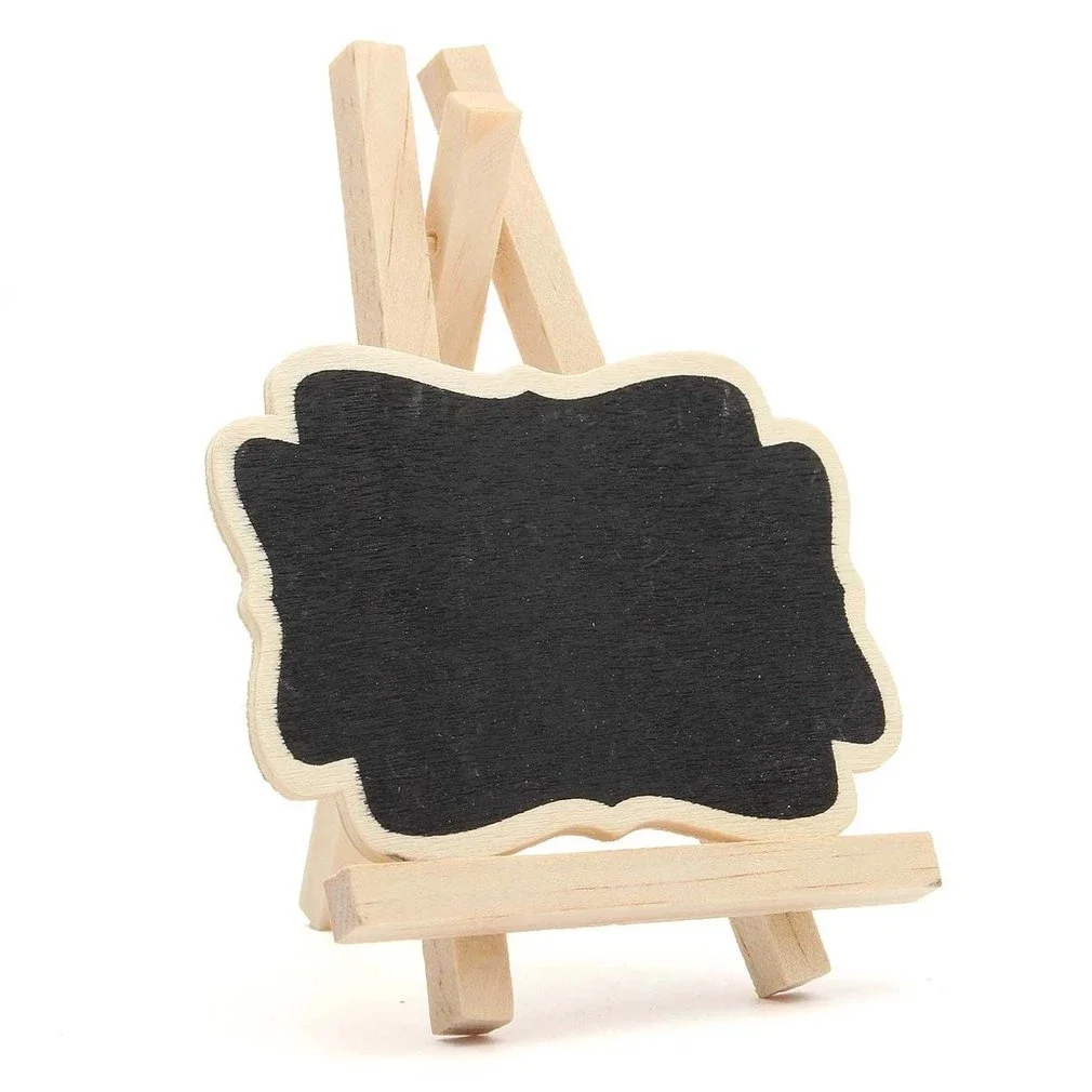 Mini pizarra de madera portátil para mensajes, soporte de adornos decorativos universales para fiesta de boda, 1-10 Uds.