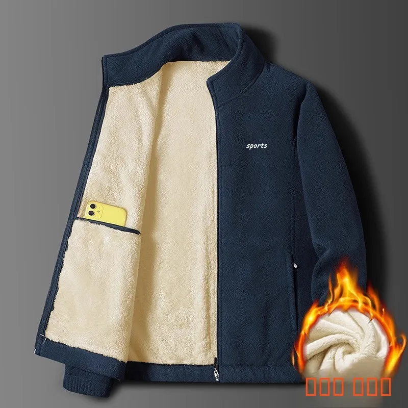 

Мужское пальто Fce Jaet Thiened Lamb Velvet, фетровое пальто с воротником-стойкой, современное пальто из полиэфирного волокна, осенне-зимнее пальто