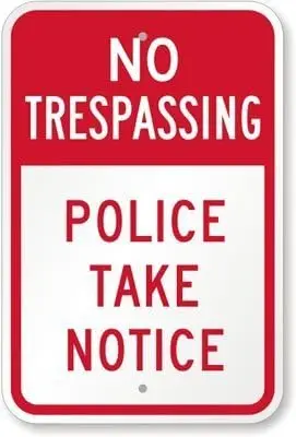TOLANK No Trespassing Police Take Notice Sign Safety Warning Sign Outdoor 8x12 Retro Style sign