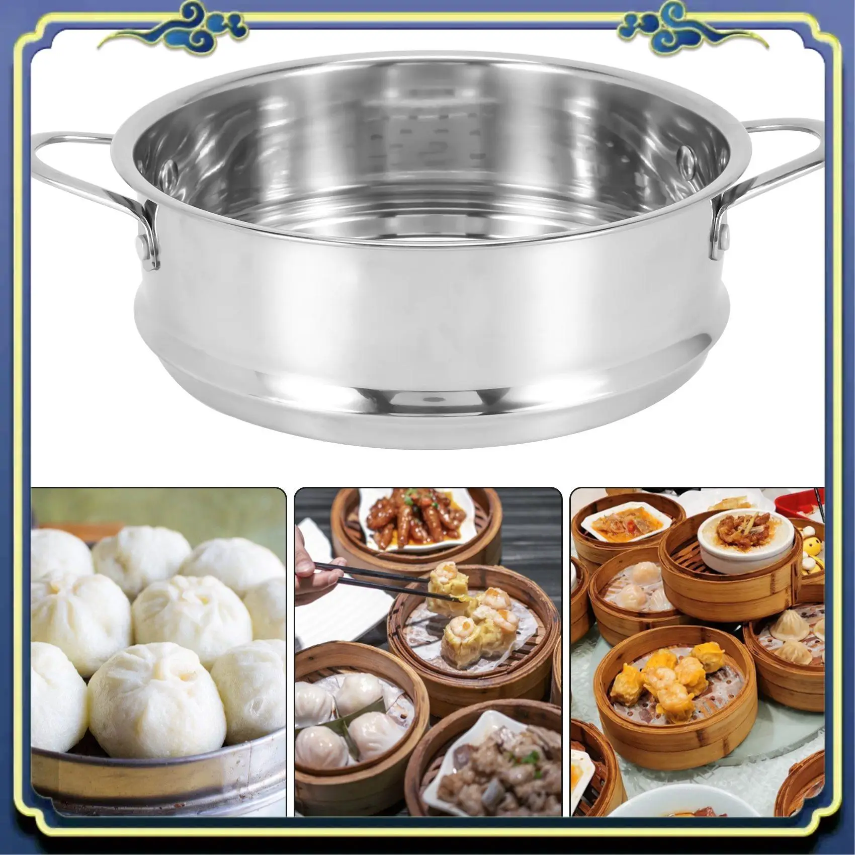 Latest Thickening Food Steam Rack Stainless Steel Steamer With Double Ear For Soup Pot Milk Pot Kitchen Tools
