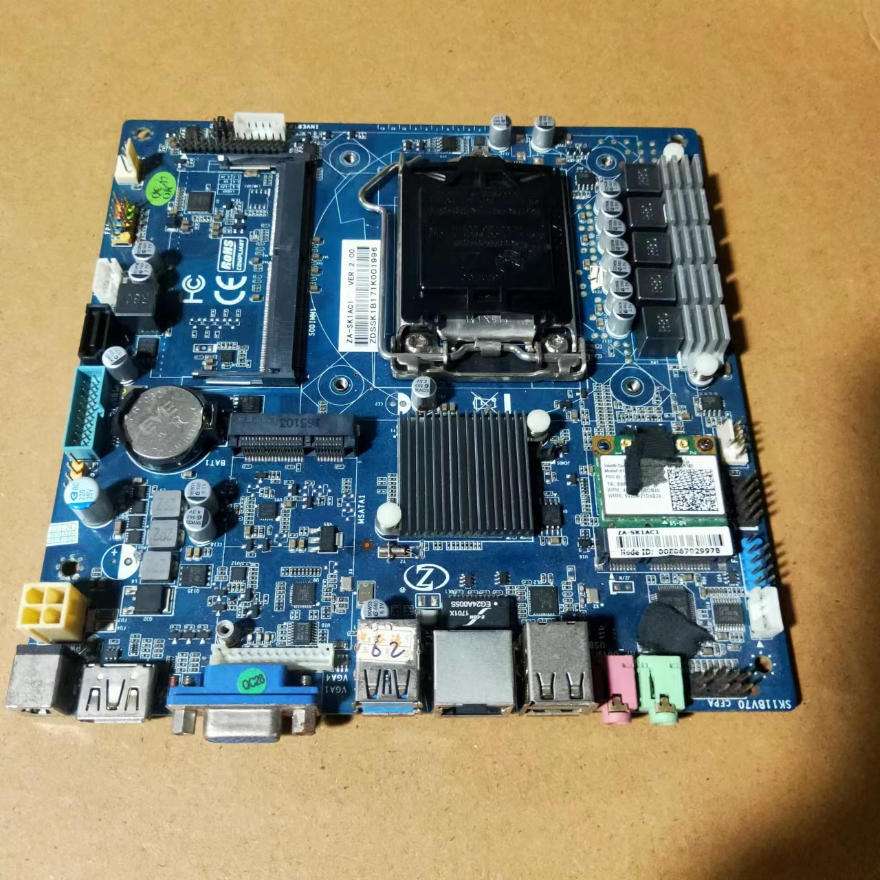 For Mini Industrial Control, All-in-one Board ZA-SK1AC1 DDR4 Memory 1151 Mini Small Board with HDMI Port