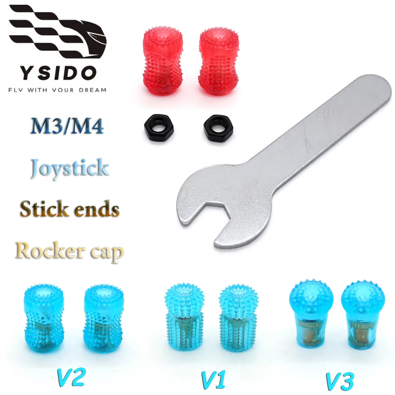 1 Paar M3 M4 V1/V2/V3 FPV Fernbedienung Radio Gimbal Stick Ends Joystick Hebel Rocker Cap Anti-Rutsch für RadioMaster GX12 TX12
