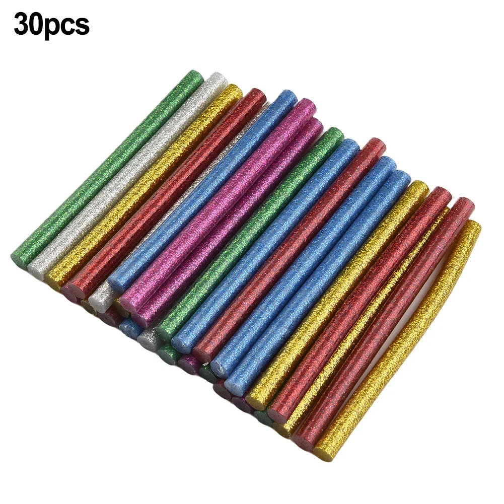 30 Uds pegamento caliente pegamento brillante herramienta de reparación de pegamento termofusible de colores para madera/plástico/fibra/electrónico/componentes eléctricos/cerámica