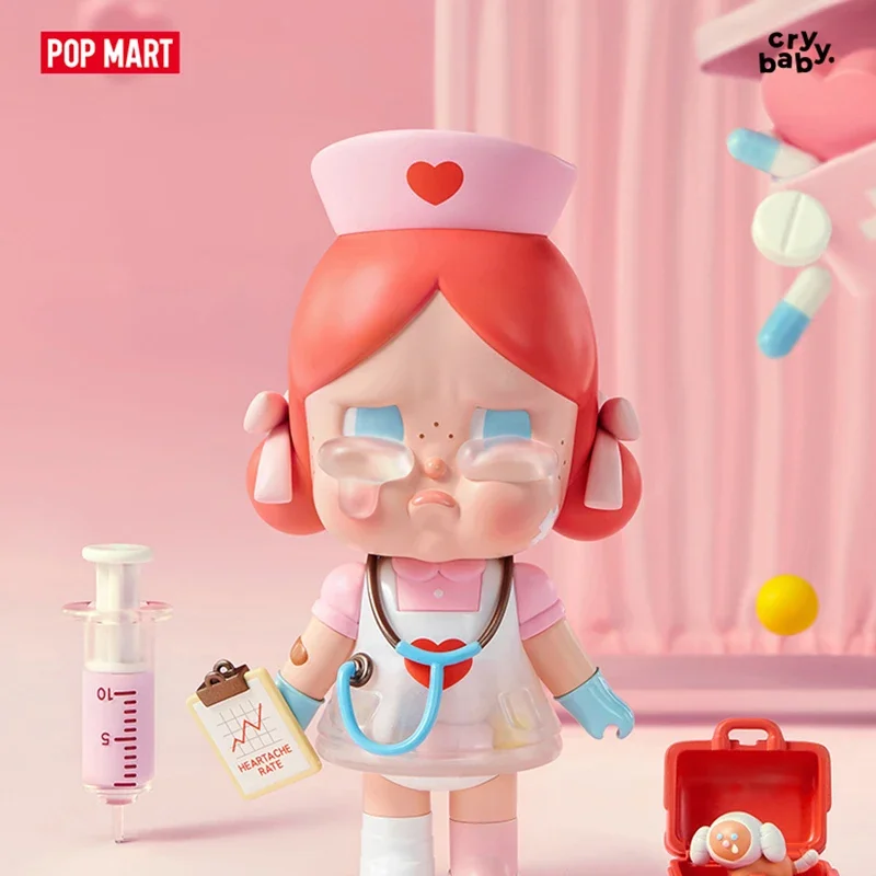 POP MART CRYBABY Healer Collection Toys Anime Action Figure Guess Bag Ornament Figurines Home Decor Desktop Dolls Model Girls