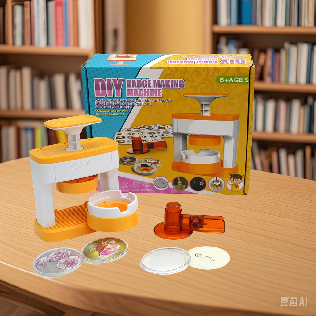 

Compact Toy Pin Badge Press Machine Free Cutting Tool and Materials