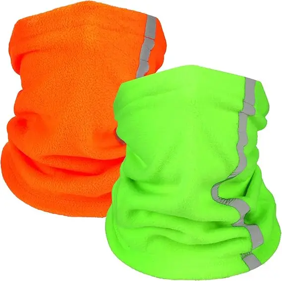 Fleece Neck Gaiter Visibility Reflective Safety Neck Warmer Balaclava Bandana Winter Warm Scarf for Women Men