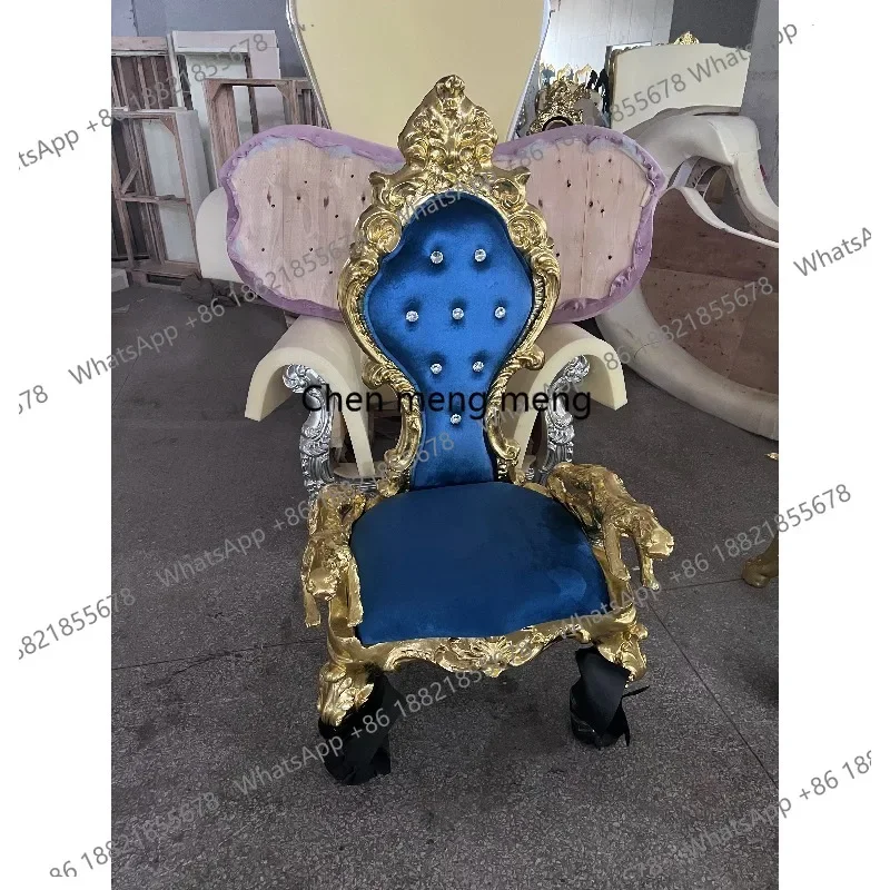 F150 classic cheap wedding royal throne chair gold for bride and groom, event party queen king throne chair view 6