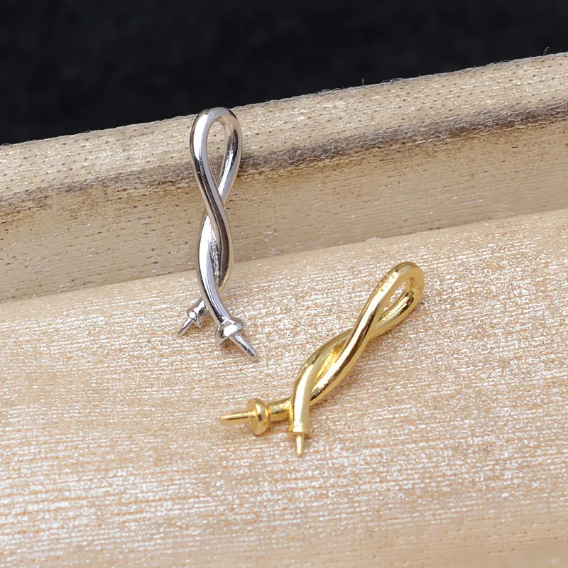 Wholesale S925 Sterling Silver Pendant Mounts Base Findings Settings Mountings Jewelry Fittings for 3-5mm Pearls 10pcs/lot