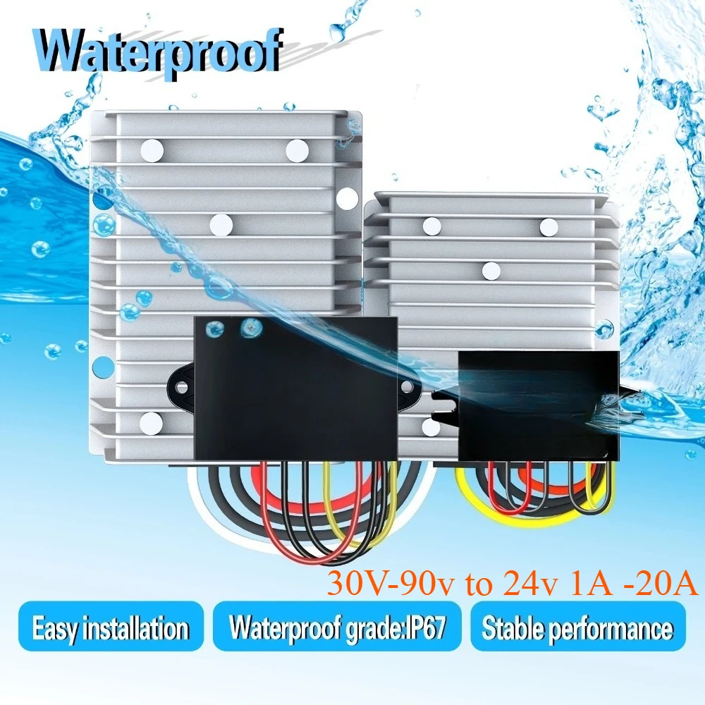 

24v 48v 72v to 24v 1A -20A 72 Volt to 24 Volt Step Down Buck Voltage Regulator 30V-90v DC DC Converter Reducer Buck Power Module