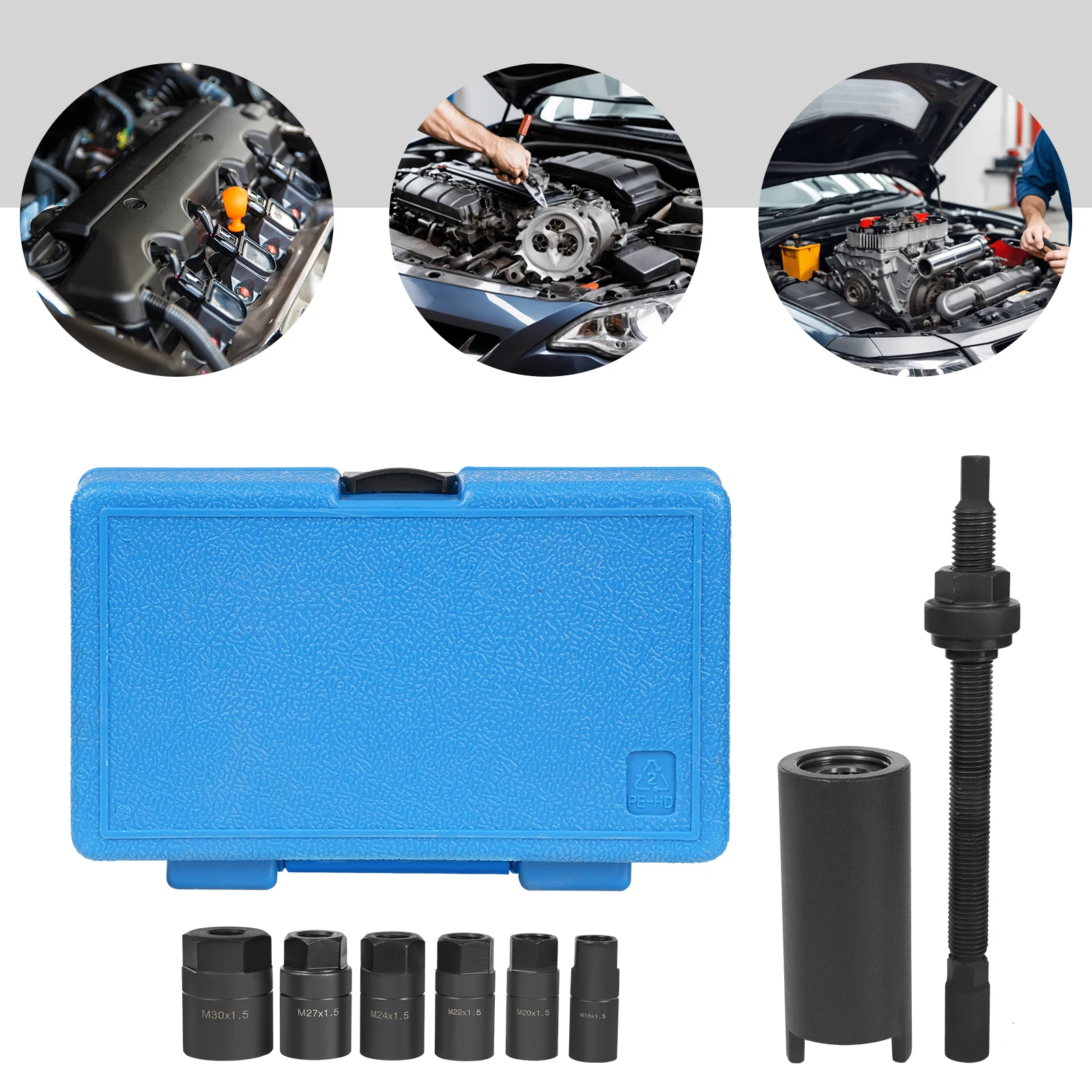 

7 Pcs Drive Shaft Puller Extractor Tool Kit Carbon Steel Drive Axle Pull-Out Tool With 6 Adapters For Car Maintenance Shops