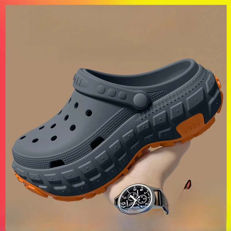 Men's 2026 New Summer Outdoor Wear Thick Bottom Wear-Resistant Stream Trudging Headed Clog Shoes Casual Breathable EVA Slip-O... view 3