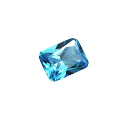 Aquamarine Rectangle Faceted Gemstone Radiant Cut Aquamarine Gem Multiple Sizes to Choose