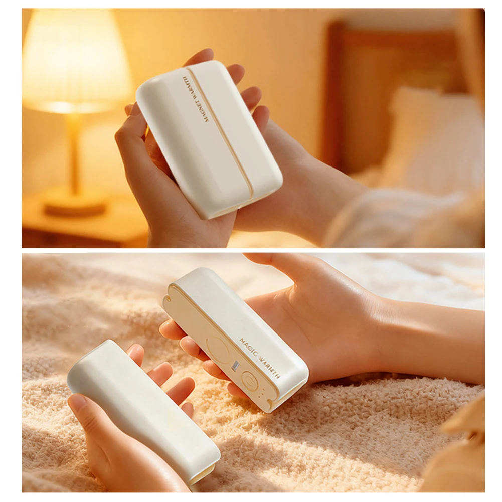Rechargeable Hand Warmer Split Design Compact Portable Rechargeable For On-the-Go Comfort Office Desk Daily Commute Comfort