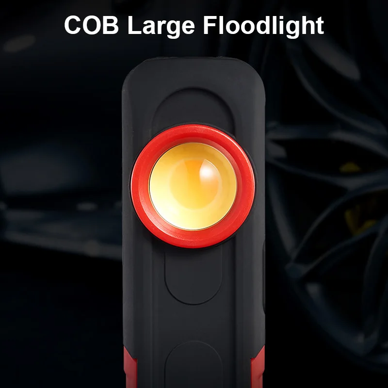 Magnetic Flashlight COB LED Work Light Torch Portable USB Inspection Light Lantern Hook COB Hanging Camping Light 3 Mode