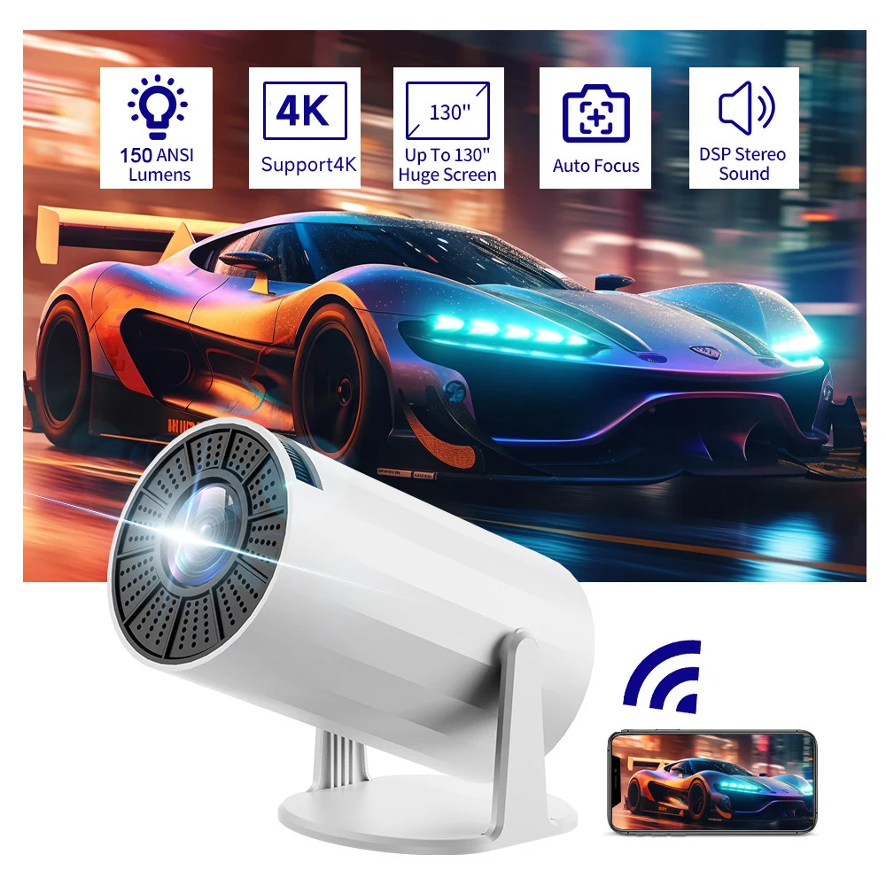 X8 MAX Mini Projetor 4K 720P Com Alto-falante 5W Android 11 WiFi 6 Mini Projetor de Home Theater de Vídeo Externo