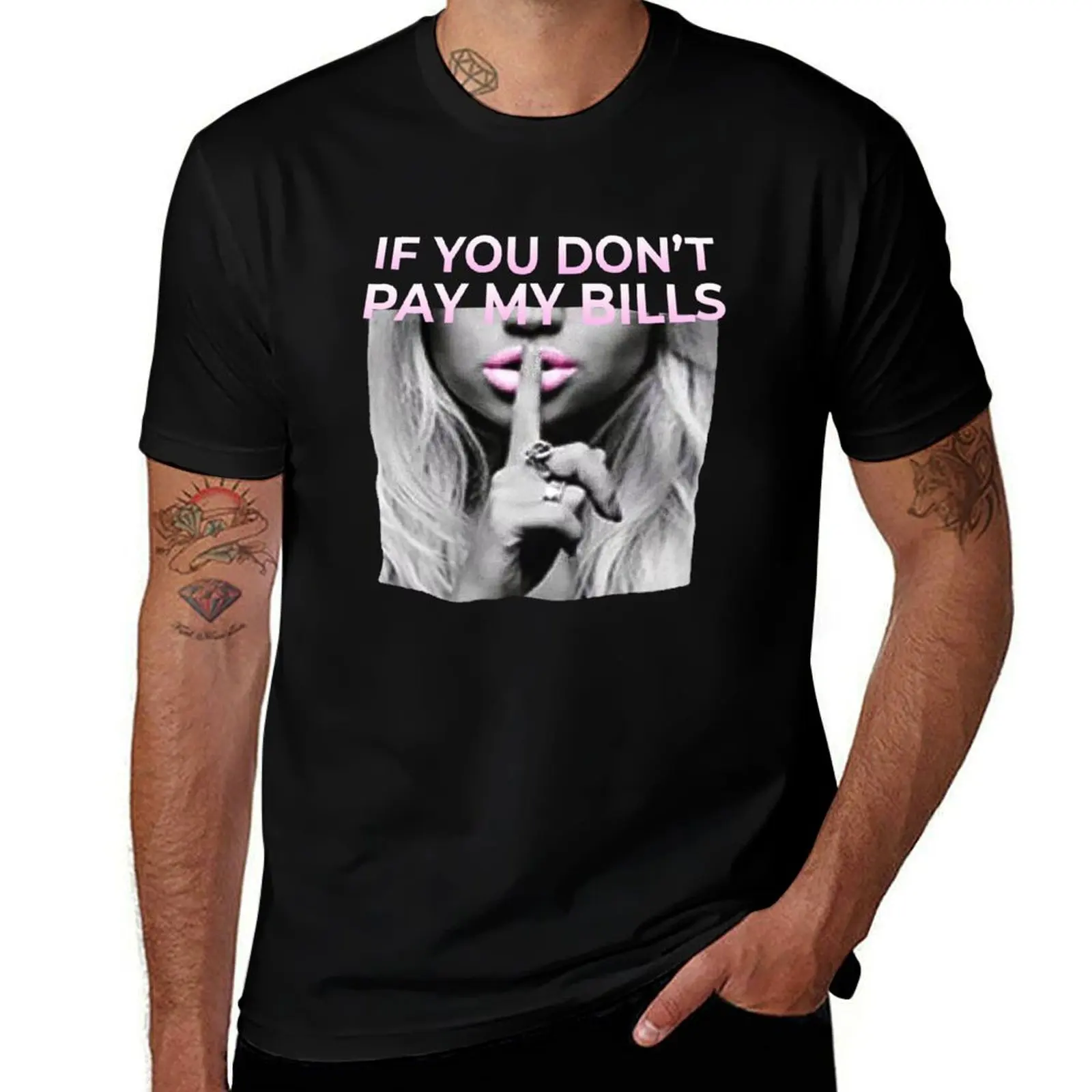 Women's Novelty Pay My Bills Funny T-Shirt Gym Wear Breathable Short Sleeve Tee T-Shirt
