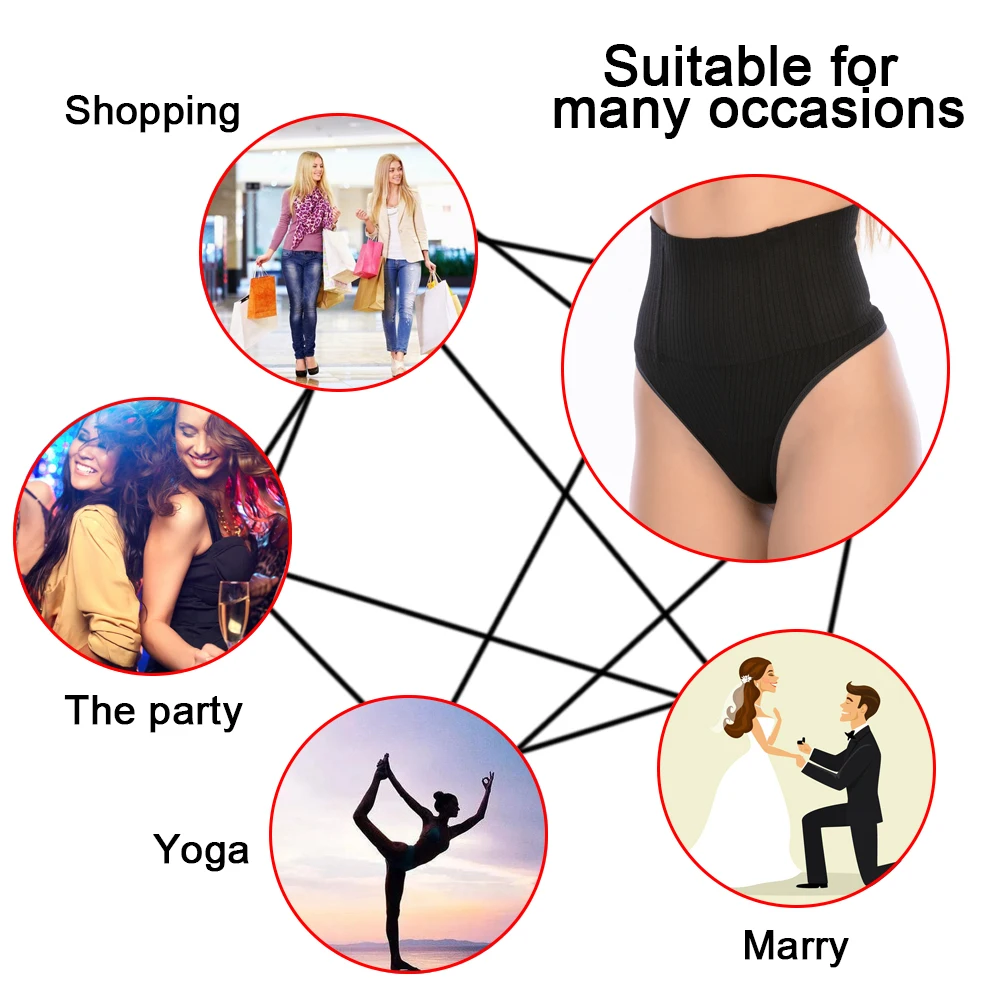 SEXYWG Shapewear Thong Panties Women Thong Body Shaper Tummy Control Panties Seamless Shapewear