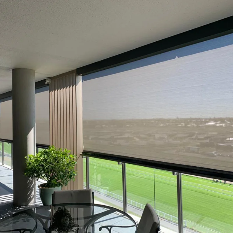 Heavy duty automatic waterproof pergola blinds curtain for outdoor pergola roller blinds