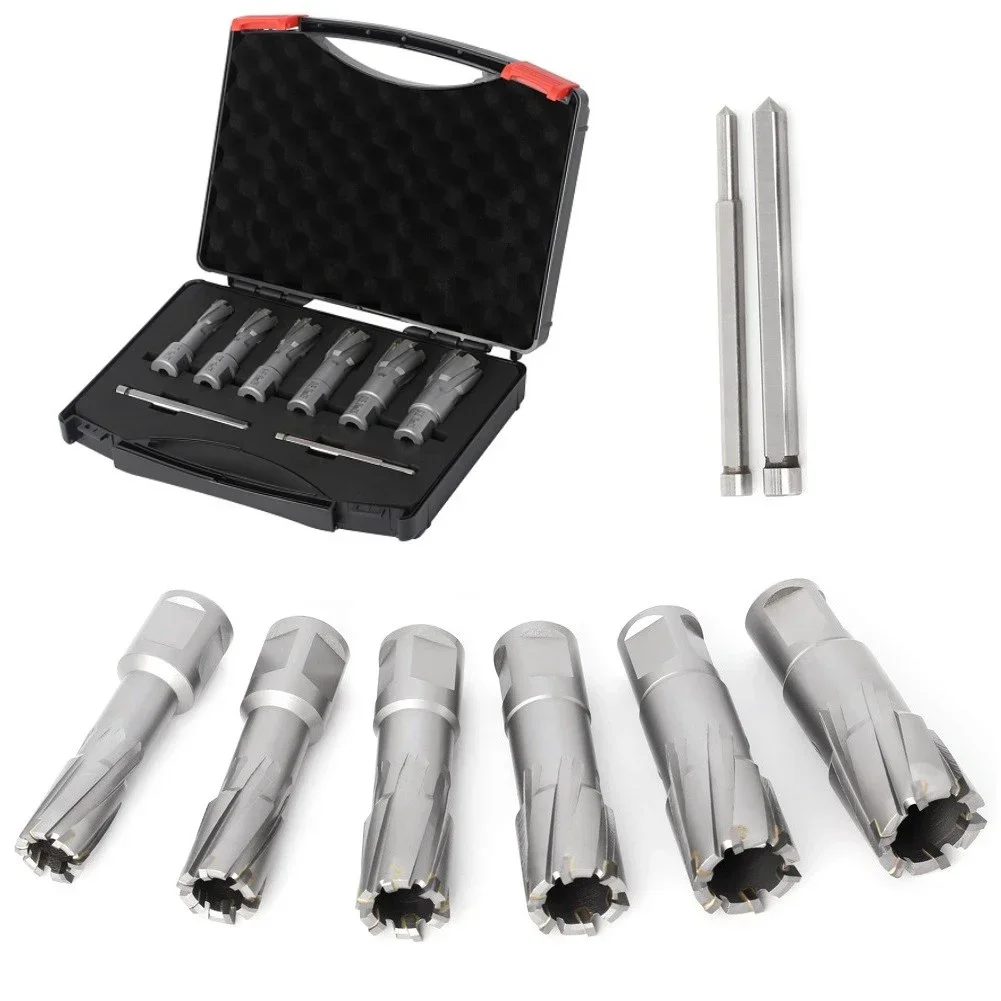 

TCT Annular Cutter Magnetic Hole Saw Set 6Pcs 1626mm Drill Bits for Iron Stainless Steel Drilling Applications