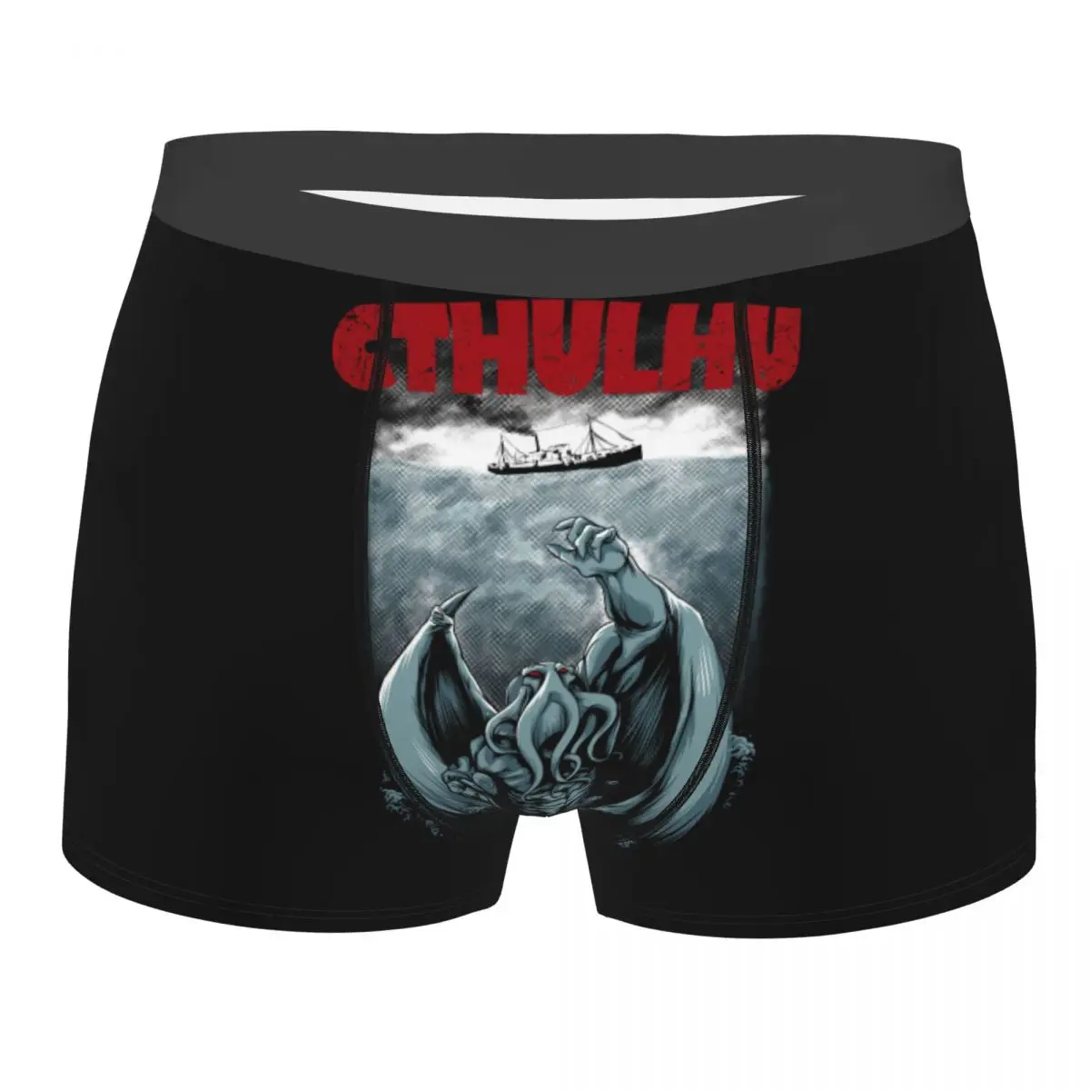 Custom Parody Cthulhu Lovecraft Boxer Shorts For Homme 3D Print Horror Movie Underwear Panties Briefs Stretch Underpants